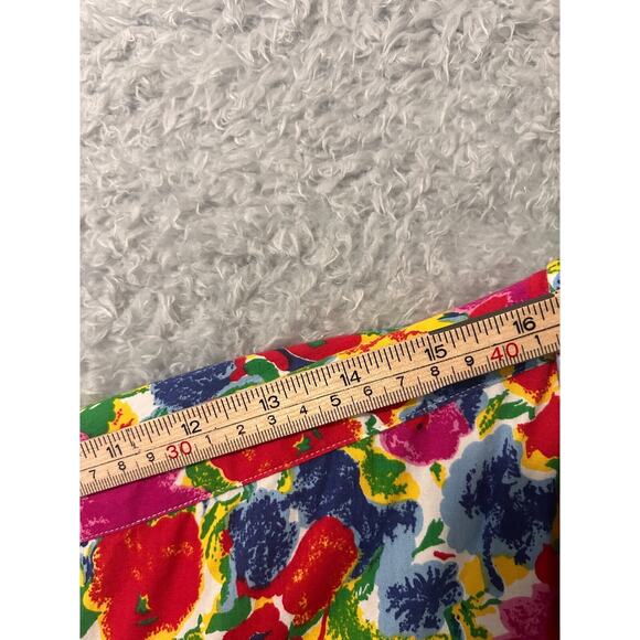 Tommy Hilfiger Women’s Medium Floral Button Down Shirt Vibrant Watercolor Print - Picture 5 of 7